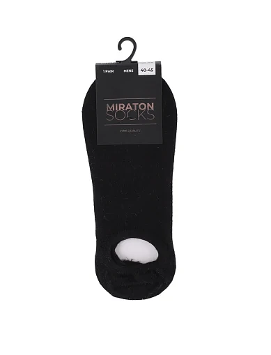 Мужские носки короткие MIRATON хлопковые черные - фото 1 - Miraton