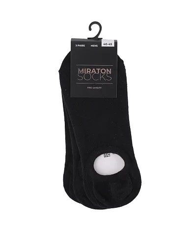Мужские носки короткие MIRATON хлопковые черные - фото 1 - Miraton