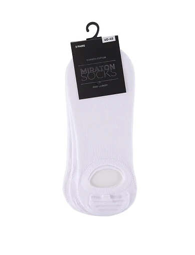 Мужские носки короткие MIRATON хлопковые белые - фото 1 - Miraton