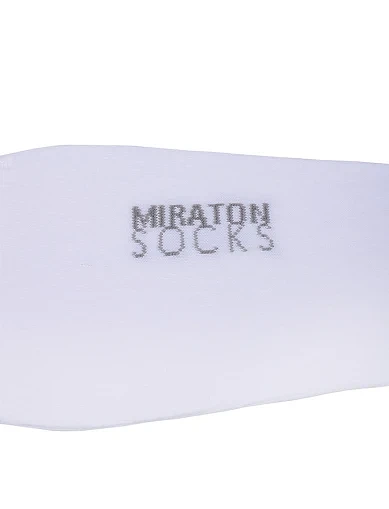 Мужские носки короткие MIRATON хлопковые белые - фото 3 - Miraton
