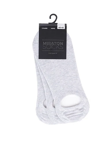 Мужские носки короткие MIRATON хлопковые серые - фото 1 - Miraton