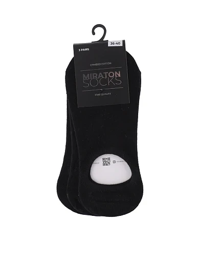 Женские носки MIRATON короткие хлопковые черные - фото 1 - Miraton