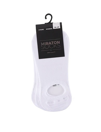 Женские носки MIRATON короткие хлопковые белые - фото 1 - Miraton