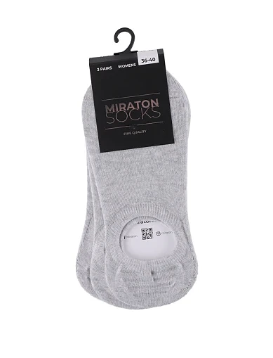 Женские носки MIRATON короткие хлопковые серые - фото 1 - Miraton
