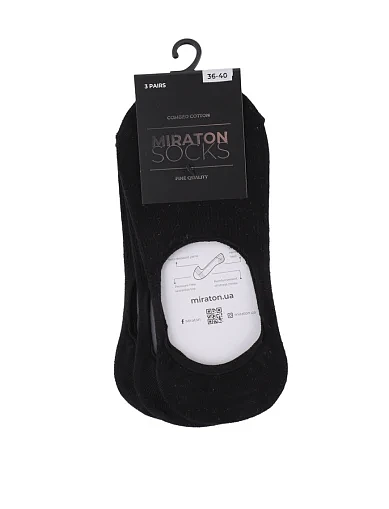 Женские носки MIRATON хлопковые черные - фото 1 - Miraton