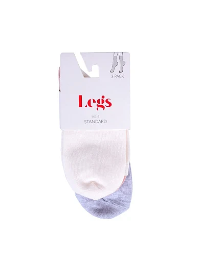 Набор женских высоких носков Legs хлопковые молочные, 3 пары - фото 1 - Miraton