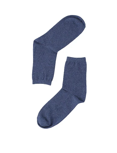 Набор женских высоких носков Legs хлопковые синие - фото 6 - Miraton