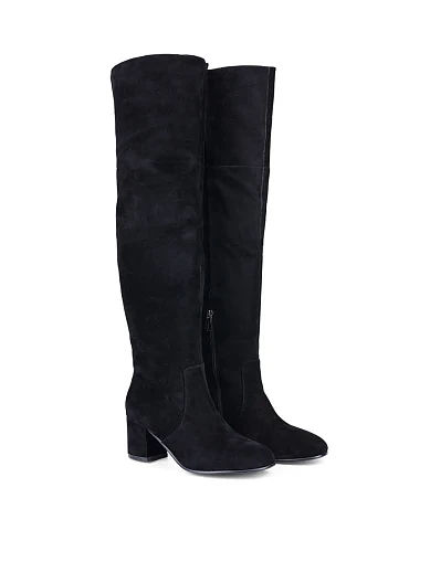 Жіночі ботфорти Attizzare велюрові чорні (3267-2203) - фото 3 - Miraton