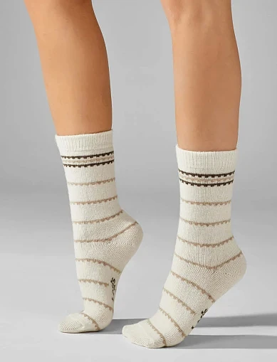 Набор женских высоких носков Legs SOCKS WOOL молочные, 2 пары - фото 1 - Miraton