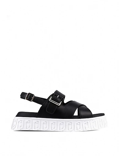 Женские сандалии LIU JO из искусственной кожи черные - фото 1 - Miraton