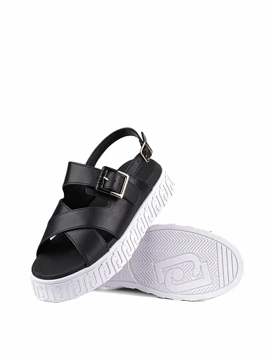 Женские сандалии LIU JO из искусственной кожи черные - фото 2 - Miraton