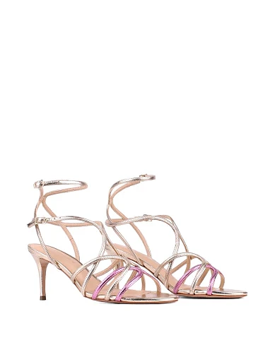 Жіночі босоніжки VICENZA шкіряні золотого кольору (2333-B-1) - фото 4 - Miraton