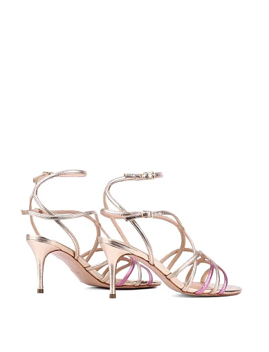 Жіночі босоніжки VICENZA шкіряні золотого кольору (2333-B-1) - фото 5 - Miraton