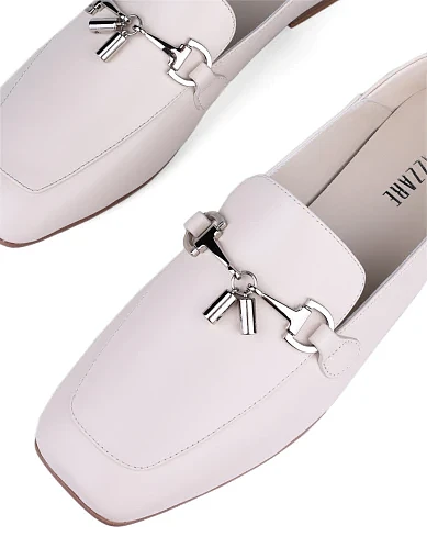 Женские слиперы Attizzare кожаные рисового цвета - фото 6 - Miraton