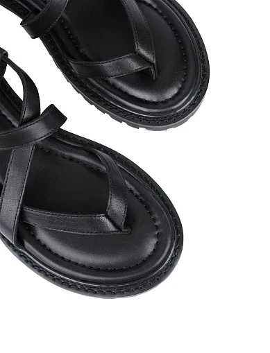 Женские сандалии Attizzare кожаные черные - фото 5 - Miraton