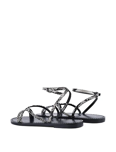 Женские сандалии MIRATON кожаные серые - фото 3 - Miraton