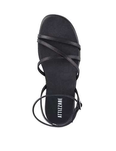 Женские сандалии Attizzare кожаные черные - фото 4 - Miraton