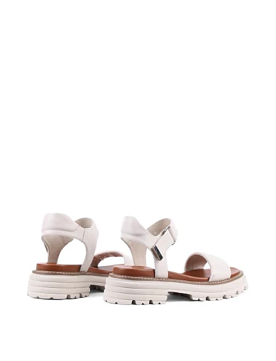 Женские сандалии Attizzare кожаные рисового цвета - фото 4 - Miraton