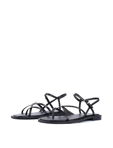 Женские сандалии Attizzare кожаные черные - фото 2 - Miraton