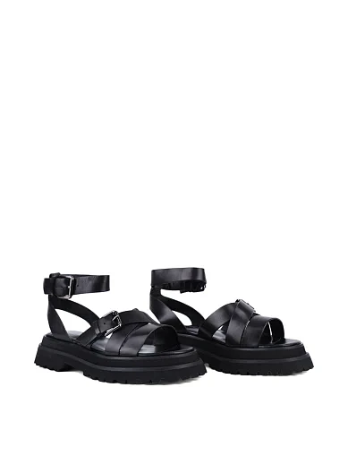 Женские сандалии Attizzare кожаные черные - фото 3 - Miraton