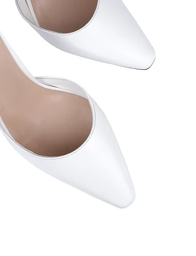 Женские туфли MIRATON кожаные белые - фото 5 - Miraton