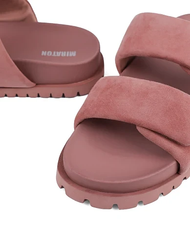 Женские шлепанцы MIRATON велюровые розовые - фото 5 - Miraton
