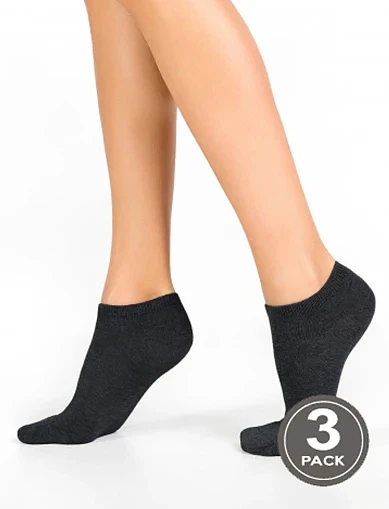 Носки женские хлопковые черные 3 шт. - фото 1 - Miraton