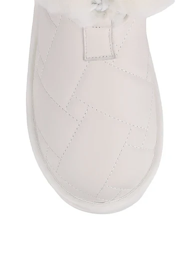 Жіночі черевики MIRATON шкіряні молочного кольору з підкладкою з натурального хутра (7117-5) - фото 5 - Miraton