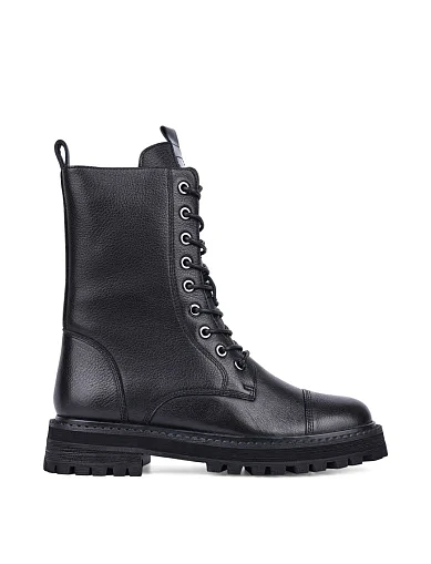 Жіночі черевики MIRATON шкіряні чорні з підкладкою з натурального хутра (0146M-8353-2203) - фото 1 - Miraton