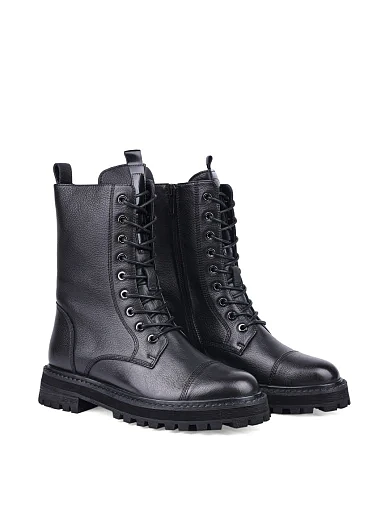 Жіночі черевики MIRATON шкіряні чорні з підкладкою з натурального хутра (0146M-8353-2203) - фото 3 - Miraton