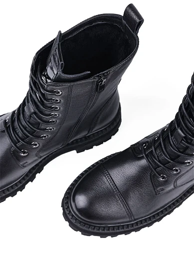 Жіночі черевики MIRATON шкіряні чорні з підкладкою з натурального хутра (0146M-8353-2203) - фото 5 - Miraton