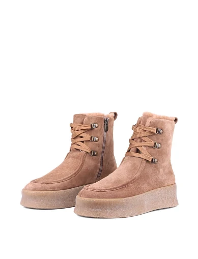 Жіночі черевики Attizzare велюрові бежеві (24KB-1792-3) - фото 3 - Miraton