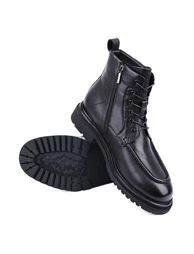 Мужские ботинки Miguel Miratez кожаные черные с подкладкой из натурального меха - фото 2 - Miraton