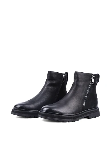 Чоловічі черевики Miguel Miratez шкіряні чорні з підкладкою з натурального хутра - фото 3 - Miraton