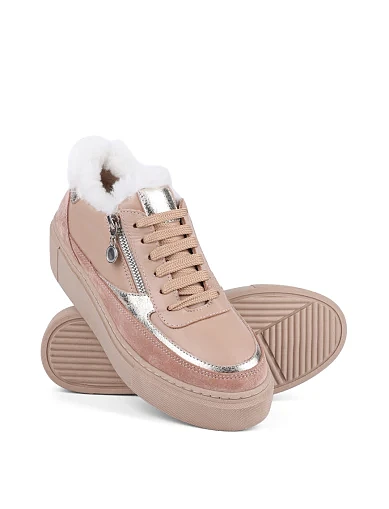 Жіночі кеди Attizzare шкіряні бежеві (5022T-16) - фото 2 - Miraton