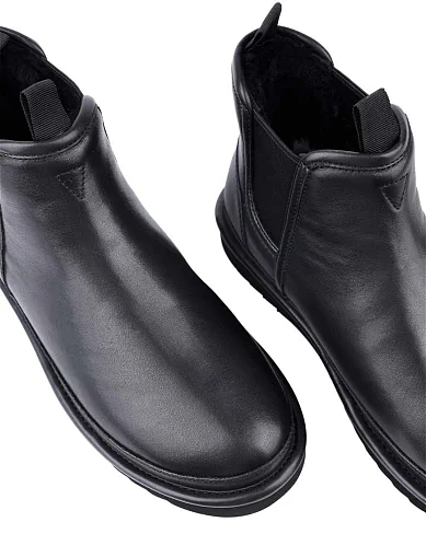 Чоловічі черевики Miguel Miratez шкіряні чорні з підкладкою з натурального хутра - фото 5 - Miraton