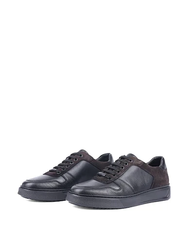 Чоловічі кеди MIRATON шкіряні чорні - фото 3 - Miraton