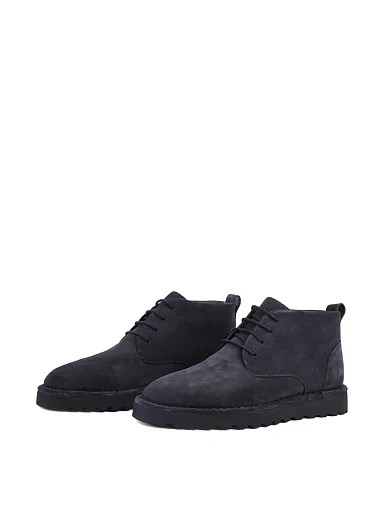 Чоловічі черевики Miguel Miratez замшеві сірі з підкладкою з натурального хутра - фото 3 - Miraton