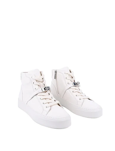 Жіночі черевики MIRATON шкіряні білі з підкладкою з байки (JR1102B-2) - фото 3 - Miraton