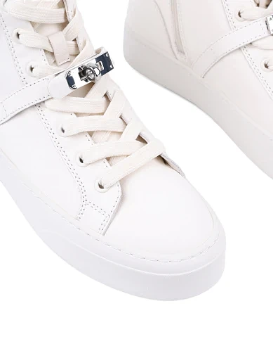 Жіночі черевики MIRATON шкіряні білі з підкладкою з байки (JR1102B-2) - фото 5 - Miraton