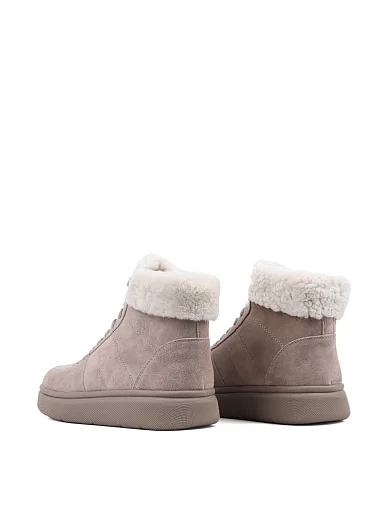 Жіночі черевики Attizzare велюрові бежеві з підкладкою з натурального хутра (JR1132B-2) - фото 4 - Miraton