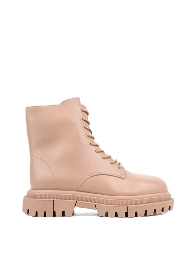 Жіночі черевики Attizzare шкіряні бежеві з підкладкою з натурального хутра (JR1136-1) - фото 1 - Miraton