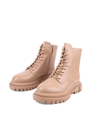 Жіночі черевики Attizzare шкіряні бежеві з підкладкою з натурального хутра (JR1136-1) - фото 3 - Miraton