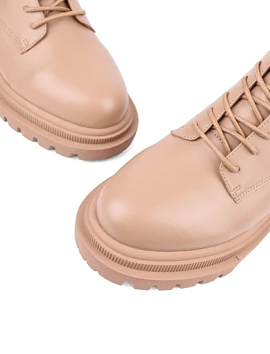 Жіночі черевики Attizzare шкіряні бежеві з підкладкою з натурального хутра (JR1136-1) - фото 5 - Miraton