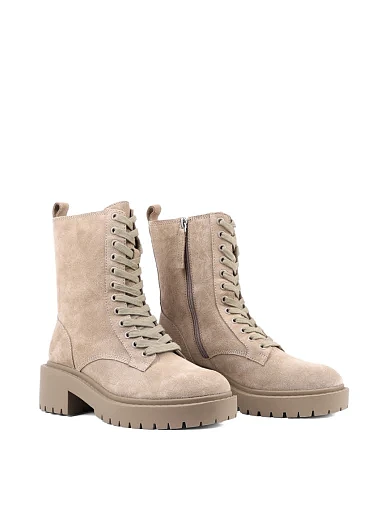 Жіночі черевики Attizzare велюрові бежеві з підкладкою з натурального хутра (JR613-1C) - фото 3 - Miraton