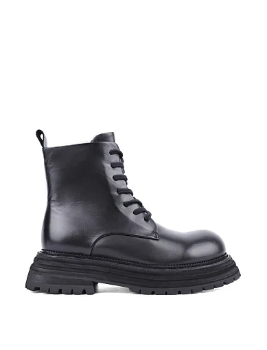 Жіночі черевики MIRATON шкіряні чорні з підкладкою з байки (8816-1) - фото 1 - Miraton