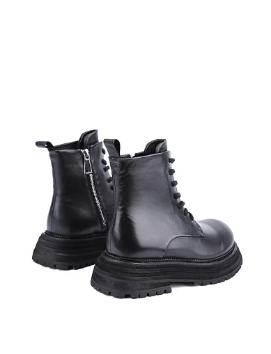 Жіночі черевики MIRATON шкіряні чорні з підкладкою з байки (8816-1) - фото 4 - Miraton