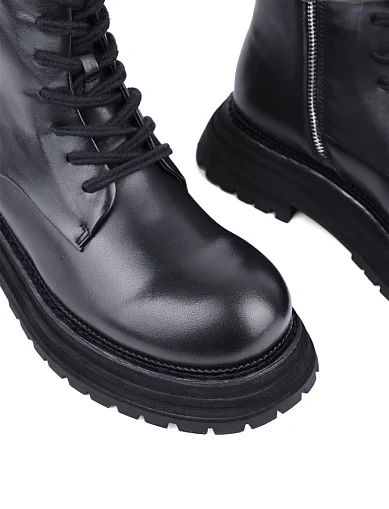 Жіночі черевики MIRATON шкіряні чорні з підкладкою з байки (8816-1) - фото 5 - Miraton