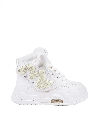 Жіночі черевики MIRATON шкіряні білі з підкладкою з натурального хутра (211D-28) - фото 1 - Miraton