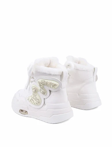 Жіночі черевики MIRATON шкіряні білі з підкладкою з натурального хутра (211D-28) - фото 4 - Miraton